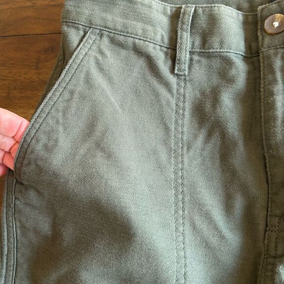 J. Crew Cotton Camp Pant High Rise Green Spanish Moss Size 4 - Picture 5 of 11